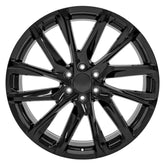 Front view of a 24x10 replacement Black wheel for Chevy Trucks replica rim 9511089